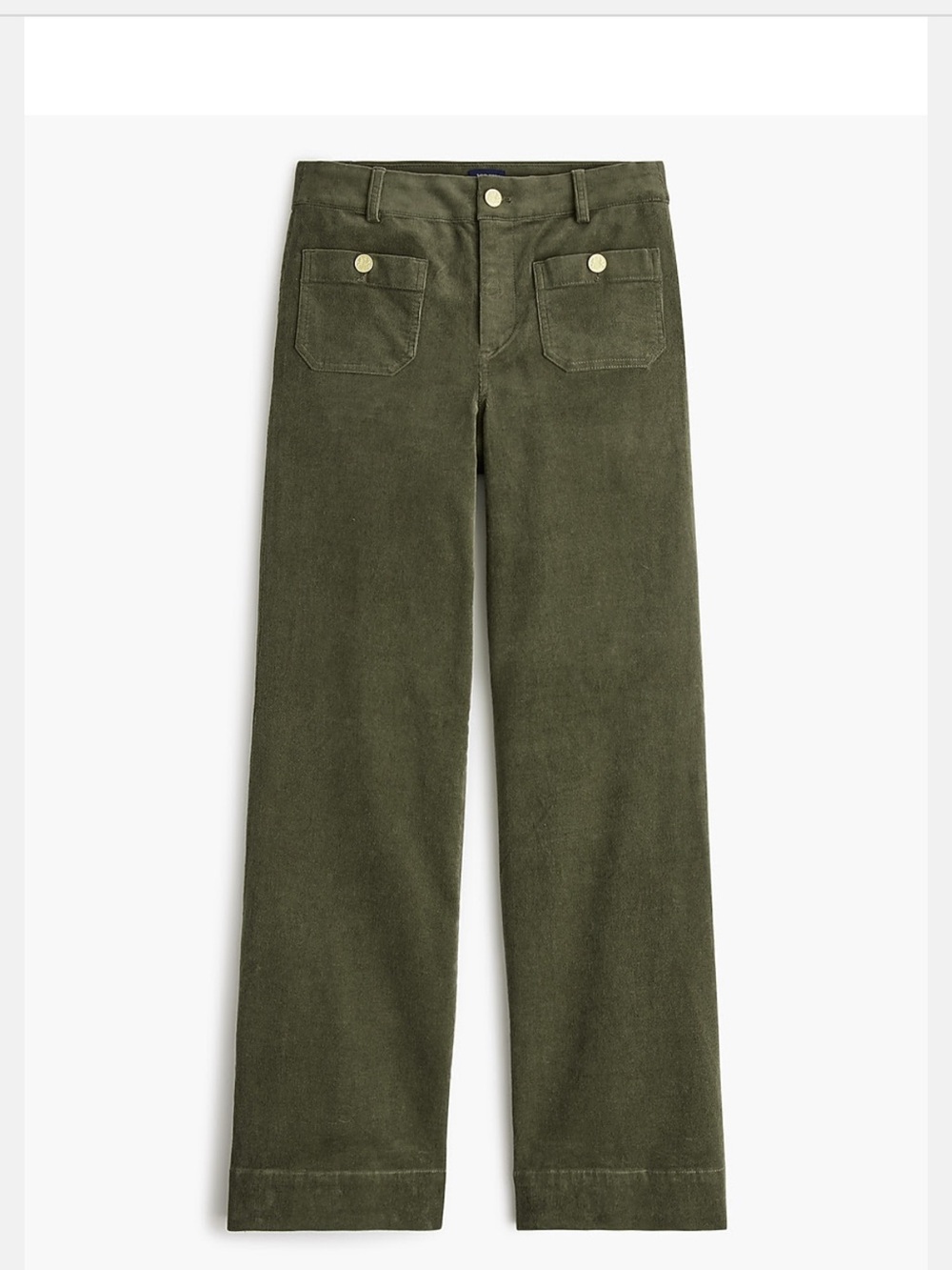 J. Crew Olive Green Wide-Leg Corduroy Pants